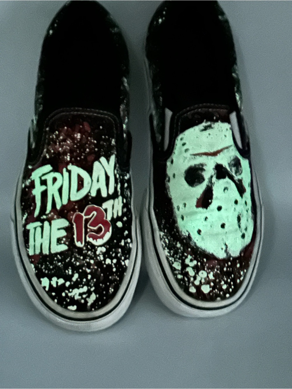 Van’s  Slip-On Shoes - Glow In The DARK Friday the 13th Graphic